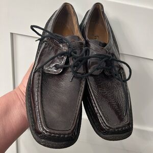 SIOUX German brown patent leather loafer Size 39